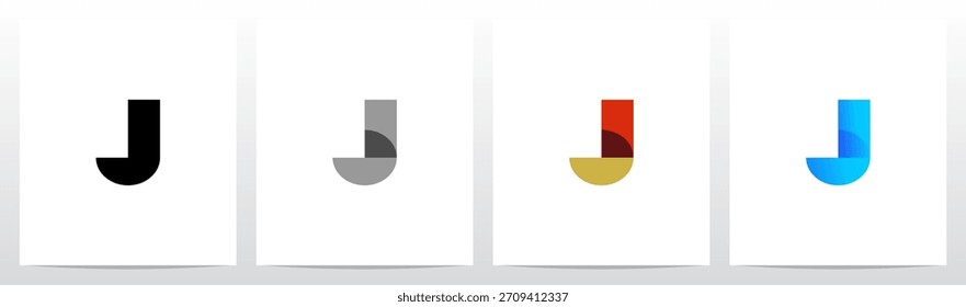Forma geométrica simple Combine la letra Diseño inicial del logotipo J