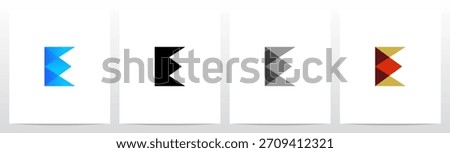 Simple Geometric Shape Combine Letter Initial Logo Design E