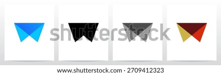 Simple Geometric Shape Combine Letter Initial Logo Design W