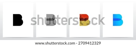 Simple Geometric Shape Combine Letter Initial Logo Design B