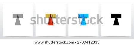 Simple Geometric Shape Combine Letter Initial Logo Design T