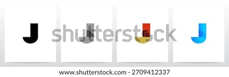 Simple Geometric Shape Combine Letter Initial Logo Design J