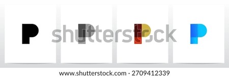 Simple Geometric Shape Combine Letter Initial Logo Design P