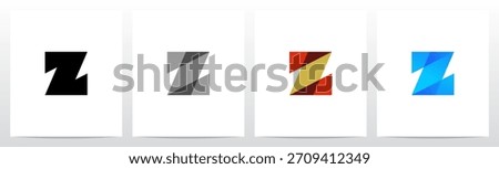 Simple Geometric Shape Combine Letter Initial Logo Design Z