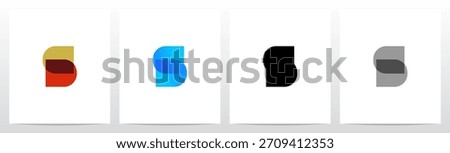 Simple Geometric Shape Combine Letter Initial Logo Design S