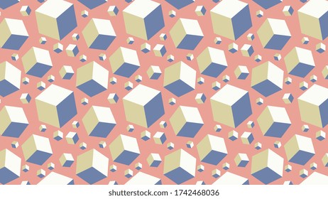 Simple geometric shape. Isometric illustration. Gradient. Creative colors. Logotype. Minimalistic digital art. 90s memphis style. Graphic design. Wallpaper for desktop. Vector EPS 10. 