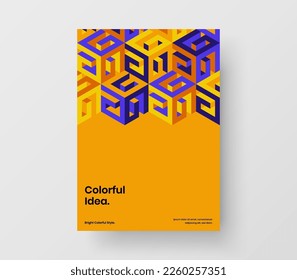 Simple geometric shapes booklet template. Isolated leaflet design vector concept.