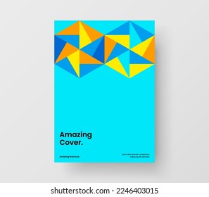 Diseño de folleto de formas geométricas simples. Nueva plantilla de vector de diseño A4 de identidad de la empresa.