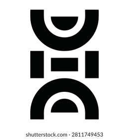 Simple geometric shapes composition with black and white colors modern art design element