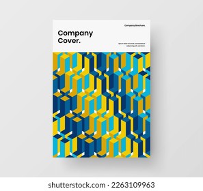 Simple geometric shapes corporate identity illustration. Isolated booklet A4 design vector layout.