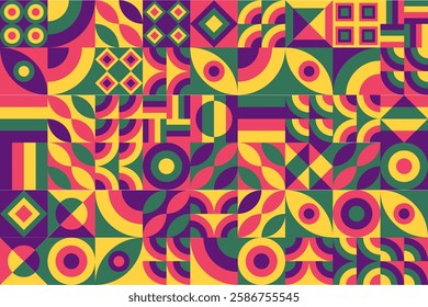 Simple geometric shapes, creative background colorful, vector illustration