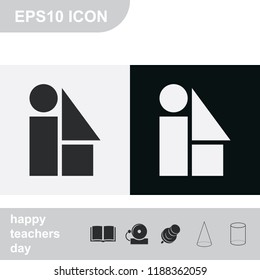 Simple geometric shapes flat black and white vector icon. Circle, triangle, square, rectangle illustration.