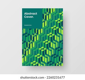 Simple geometric shapes handbill concept. Trendy pamphlet design vector layout.