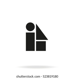 Simple geometric shapes icon. Circle, triangle, square, rectangle illustration.