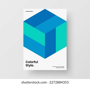 Simple geometric shapes poster illustration. Trendy annual report A4 vector design layout.