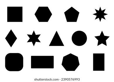 Einfache geometrische Formen, Vektorgrafik auf transparentem Hintergrund.
