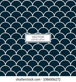 Simple geometric shell seamless pattern. Monochrome abstract hipster background. For printing on fabric, wrapping paper and etc.