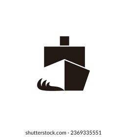 simple geometric shipping cargo shadow geometric icon vector 