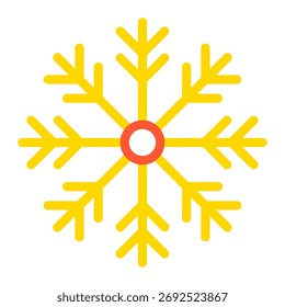 Copo de nieve geométrico simple con seis ramas simétricas.