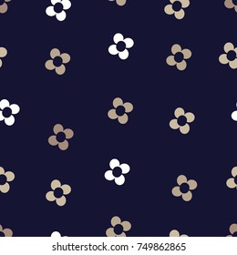 Simple geometric snowflakes - christmas pattern. Monochrome snow background. Stylish vector element of graphic design.