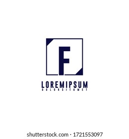concepto de diseño simple geométrico cuadrado de logotipo F aislado en fondo blanco