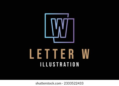 Simple Geometric Square Initial Letter W Icon Symbol Illustration Vector