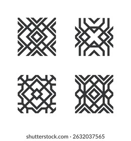 Simple Geometric Square Shape Decorative Pattern Design with Unique Arrangement
