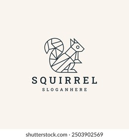 simple geometric squirrel line logo design inspiration