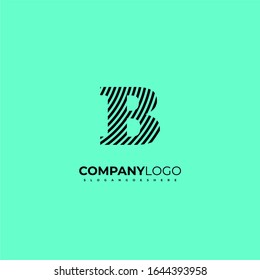 concepto simple de diseño de letras con el logotipo B con bandas geométricas
