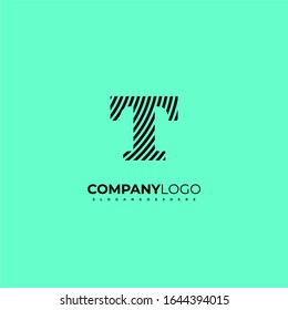 einfaches geometrisches T-Logo-Design