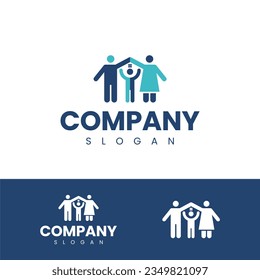 simple and geometric style logo concept for family and, or house for your community or company