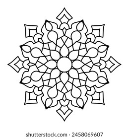 diseño simple y geométrico del mandala del estilo para colorear el libro, arte fácil del mandala
