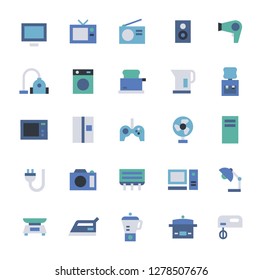 A simple geometric style set of household appliances icons. flat design vector graphic style illustration.