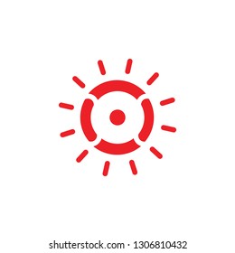 simple geometric sun light simple design vector