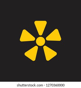 simple geometric sun rays logo vector