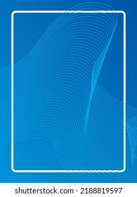 Simple geometric technology sense blue gradient plus white line border vector background