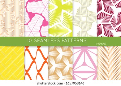 Simple geometric texture. Collection of geometric minimalistic patterns. Backgrounds and wallpapers. Textile ornament. Properly grouped and layered drag and drop to the swatch pallet.