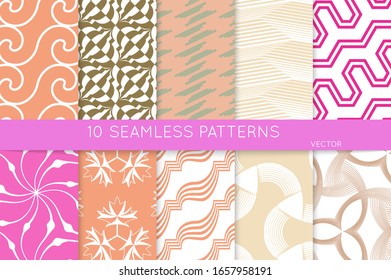 Simple geometric texture. Collection of geometric minimalistic patterns. Backgrounds and wallpapers. Textile ornament. Properly grouped and layered drag and drop to the swatch pallet.