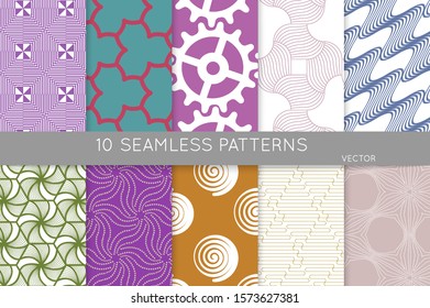Simple geometric texture. Collection of seamless geometric minimalistic patterns. Backgrounds and wallpapers. Textile ornament. Properly grouped and layered drag and drop to the swatch pallet.
