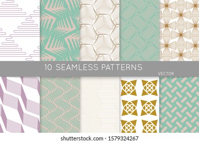 Simple geometric texture. Collection of seamless geometric minimalistic patterns. Backgrounds and wallpapers. Textile ornament. Properly grouped and layered drag and drop to the swatch pallet.