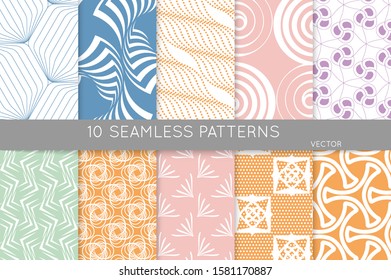 Simple geometric texture. Collection of seamless geometric minimalistic patterns. Backgrounds and wallpapers. Textile ornament. Properly grouped and layered drag and drop to the swatch pallet.