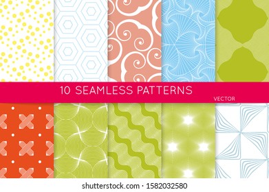 Simple geometric texture. Collection of seamless geometric minimalistic patterns. Backgrounds and wallpapers. Textile ornament. Properly grouped and layered drag and drop to the swatch pallet.