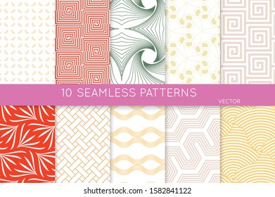 Simple geometric texture. Collection of seamless geometric minimalistic patterns. Backgrounds and wallpapers. Textile ornament. Properly grouped and layered drag and drop to the swatch pallet.