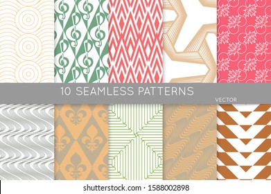 Simple geometric texture. Collection of seamless geometric minimalistic patterns. Backgrounds and wallpapers. Textile ornament. Properly grouped and layered drag and drop to the swatch pallet.