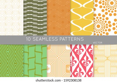 Simple geometric texture. Collection of seamless geometric minimalistic patterns. Backgrounds and wallpapers. Textile ornament. Properly grouped and layered drag and drop to the swatch pallet.