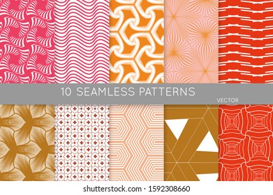 Simple geometric texture. Collection of seamless geometric minimalistic patterns. Backgrounds and wallpapers. Textile ornament. Properly grouped and layered drag and drop to the swatch pallet.