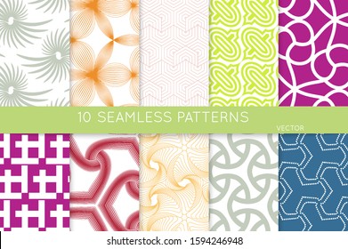 Simple geometric texture. Collection of seamless geometric minimalistic patterns. Backgrounds and wallpapers. Textile ornament. Properly grouped and layered drag and drop to the swatch pallet.