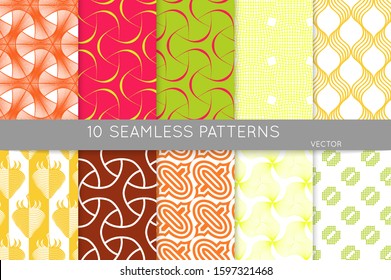 Simple geometric texture. Collection of seamless geometric minimalistic patterns. Backgrounds and wallpapers. Textile ornament. Properly grouped and layered drag and drop to the swatch pallet.