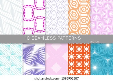 Simple geometric texture. Collection of seamless geometric minimalistic patterns. Backgrounds and wallpapers. Textile ornament. Properly grouped and layered drag and drop to the swatch pallet.