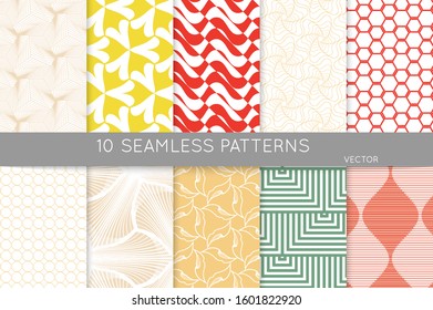 Textura geométrica simple. Colección de patrones minimalistas geométricos sin costuras. Antecedentes y Fondos de pantalla. Adorno textil. Arrastre y suelte en capas y agrupados correctamente en la paleta de muestras.